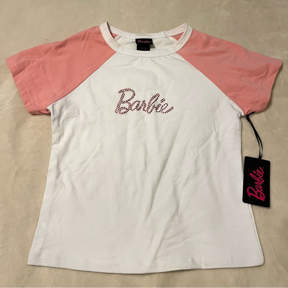 Barbie Pink and White baby tee